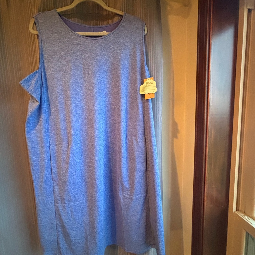 Duluth Trading Co Blue A-Line Midi Dress